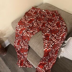 MICHAEL Michael Kors Red and White Abstract Pants